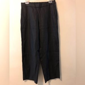 Eileen Fisher 100% Linen Black Wide Leg Pants